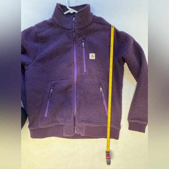 NWT. Carhartt Sherpa Full Zip Purple Sweatshirt with Ribbed Cuffs. Size M. - Picture 8 of 8